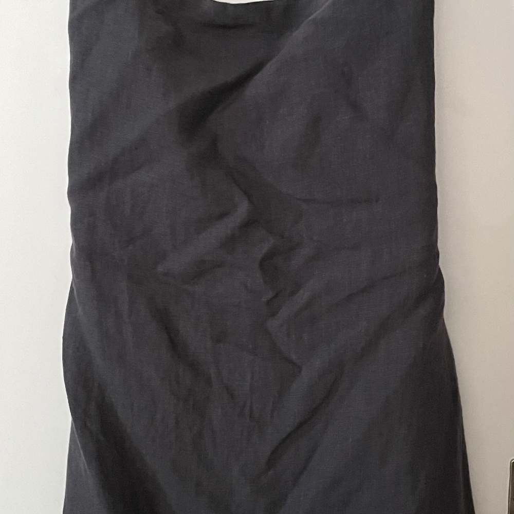 Sexy linen gray mini dress